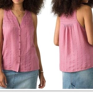 PLANA #L Pink Sleeveless Women's Top